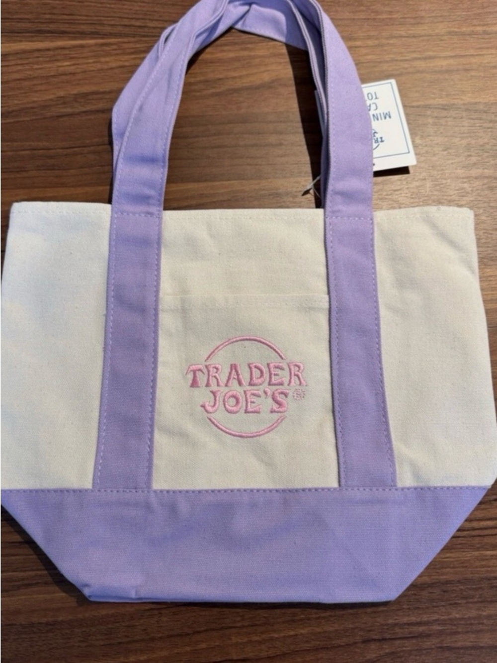 Trader Joe's Lavender-Trim Canvas Tote